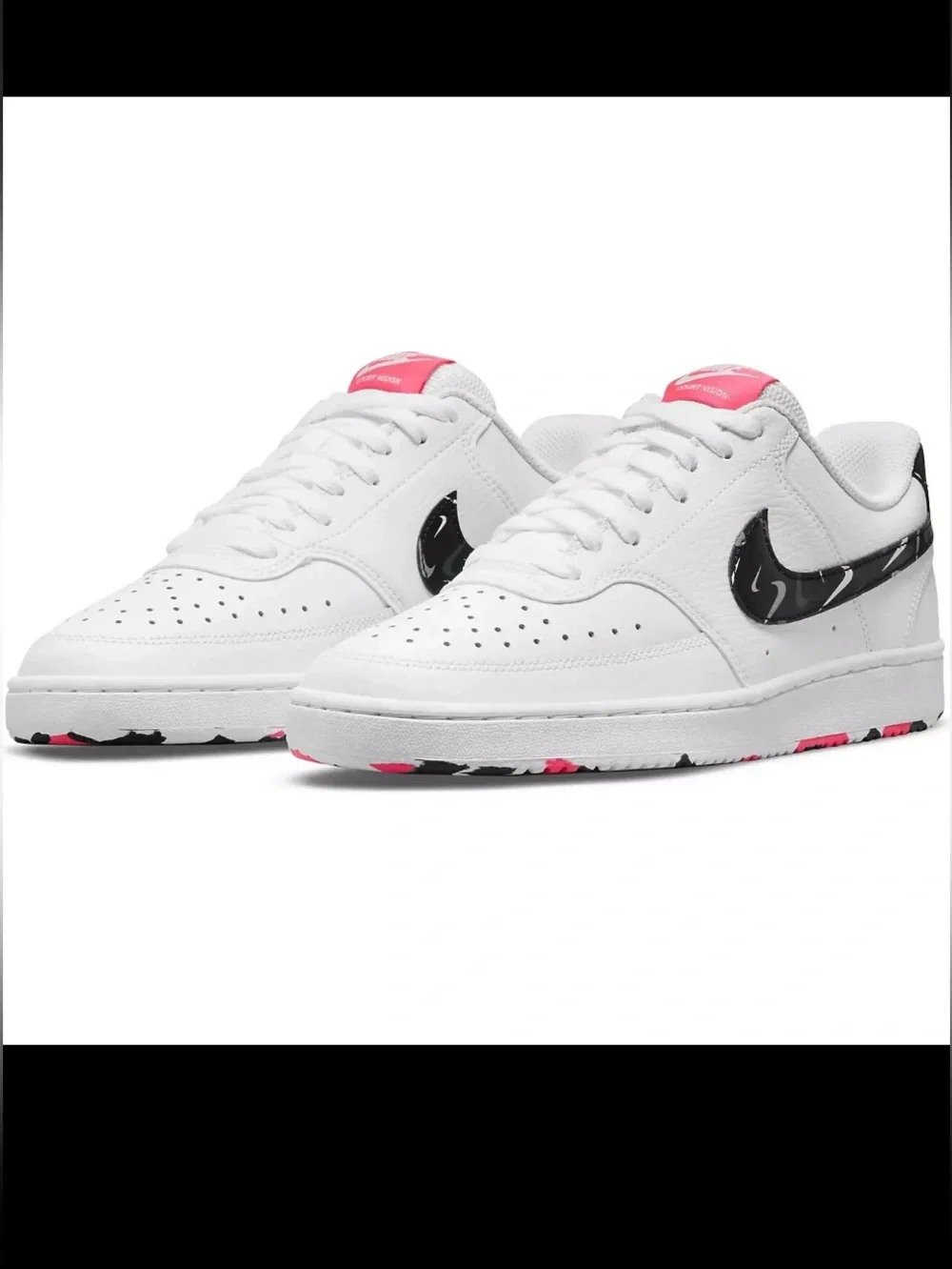 Nike Court Vision Low White Hyper Pink DM8079-100 Womens US Size 7.5